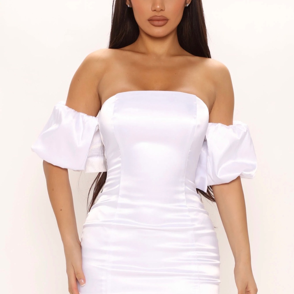 Fashion Nova White Strapless Dress